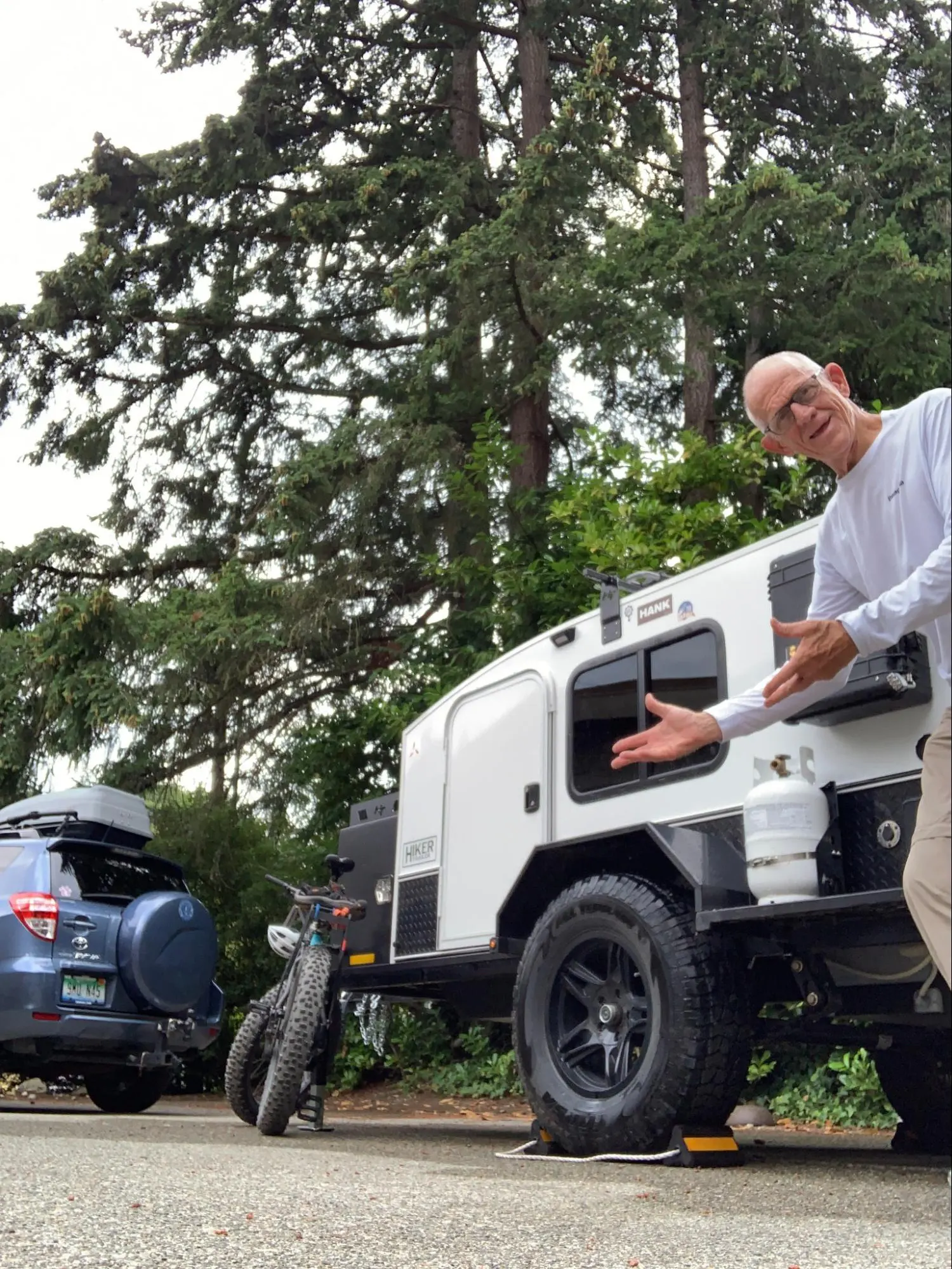 My hotel room on wheels with other equipment and paraphernalia